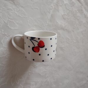 Kate Spade Anthropologie Vintage Cherry dot large mug Lenox